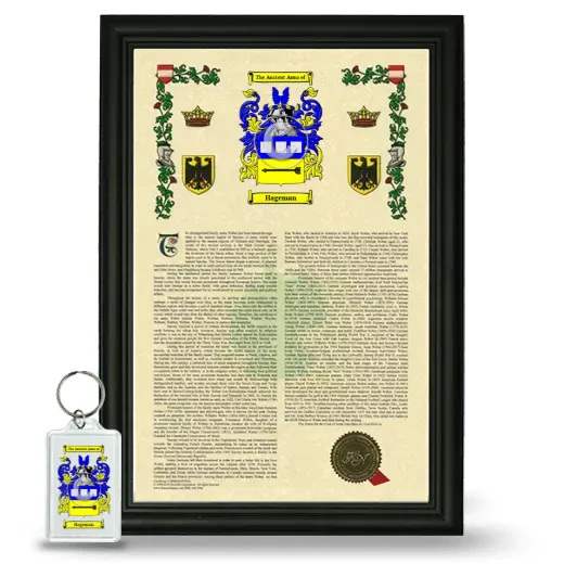 Hageman Framed Armorial History and Keychain - Black