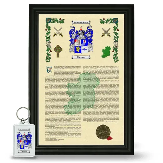 Haggans Framed Armorial History and Keychain - Black