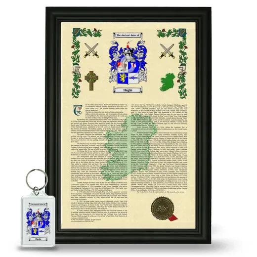 Hagin Framed Armorial History and Keychain - Black