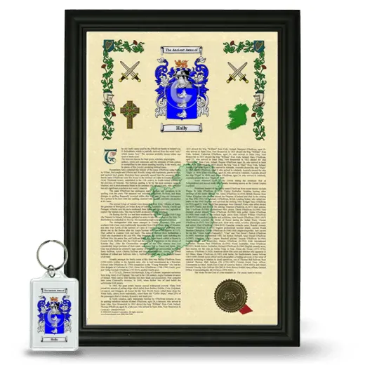 Haily Framed Armorial History and Keychain - Black