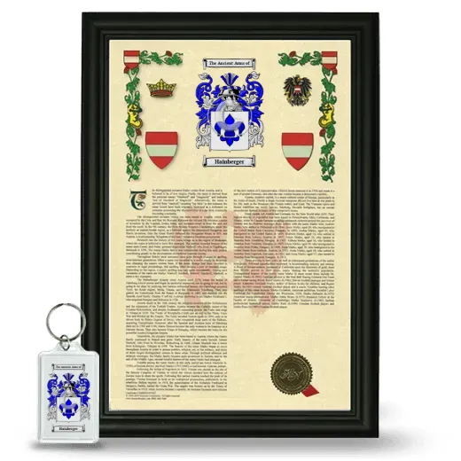 Hainberger Framed Armorial History and Keychain - Black