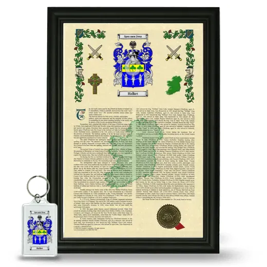 Halket Framed Armorial History and Keychain - Black