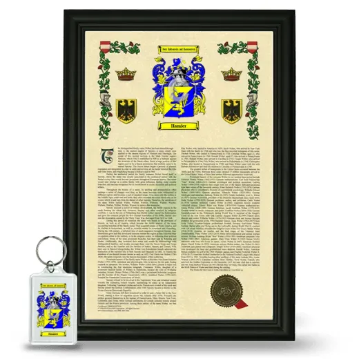 Hamier Framed Armorial History and Keychain - Black
