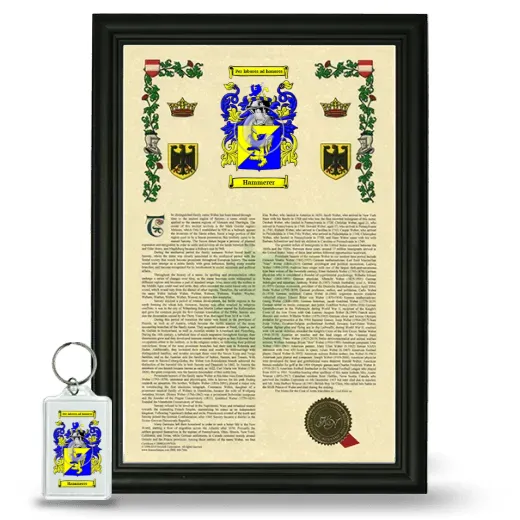 Hammerer Framed Armorial History and Keychain - Black