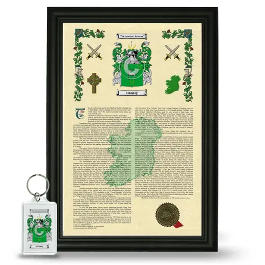 Hanasy Framed Armorial History and Keychain - Black