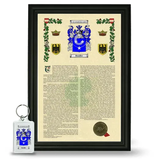 Handler Framed Armorial History and Keychain - Black