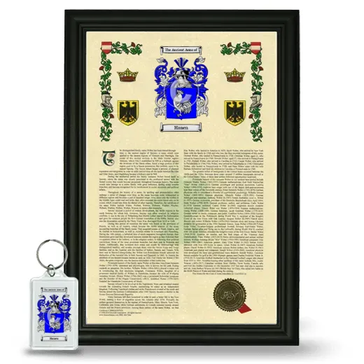 Hanen Framed Armorial History and Keychain - Black