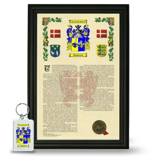Hannessen Framed Armorial History and Keychain - Black