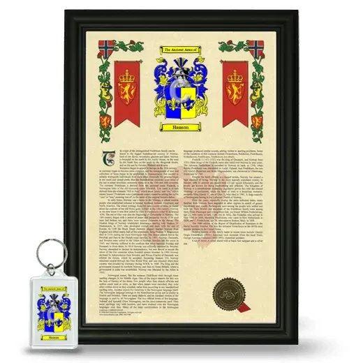 Hanson Framed Armorial History and Keychain - Black