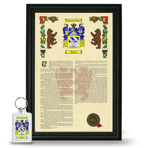 Hanson Framed Armorial History and Keychain - Black