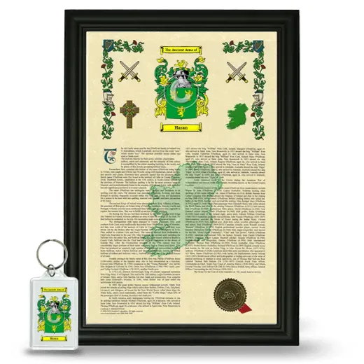 Haran Framed Armorial History and Keychain - Black