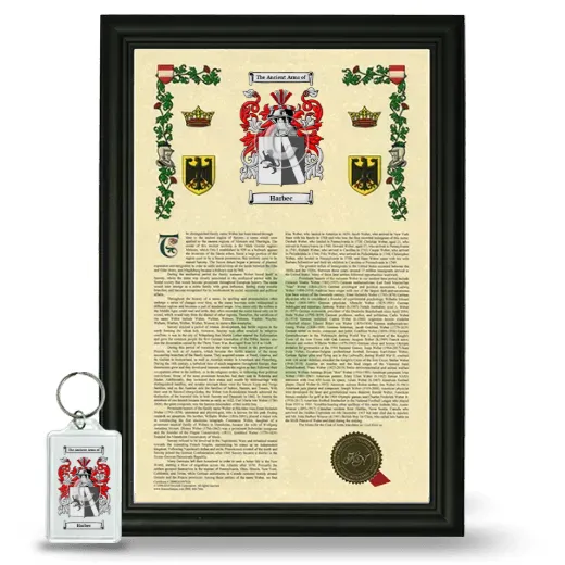 Harbec Framed Armorial History and Keychain - Black