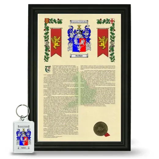 Harbutt Framed Armorial History and Keychain - Black