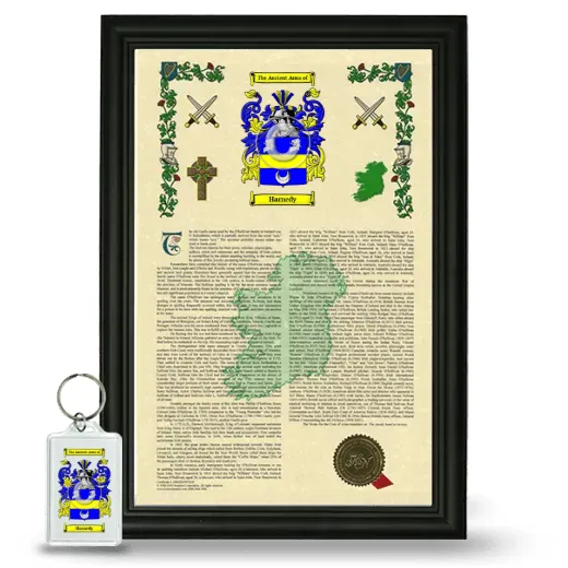 Harnedy Framed Armorial History and Keychain - Black