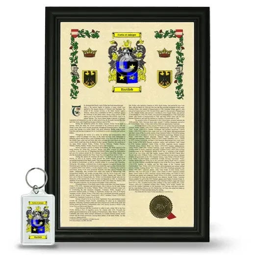 Hartlieb Framed Armorial History and Keychain - Black