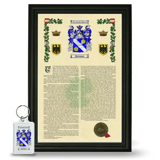 Hartmans Framed Armorial History and Keychain - Black