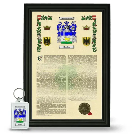 Haseller Framed Armorial History and Keychain - Black