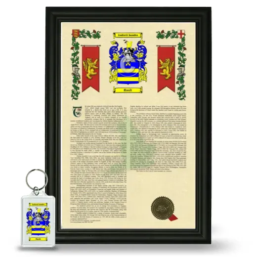 Hault Framed Armorial History and Keychain - Black