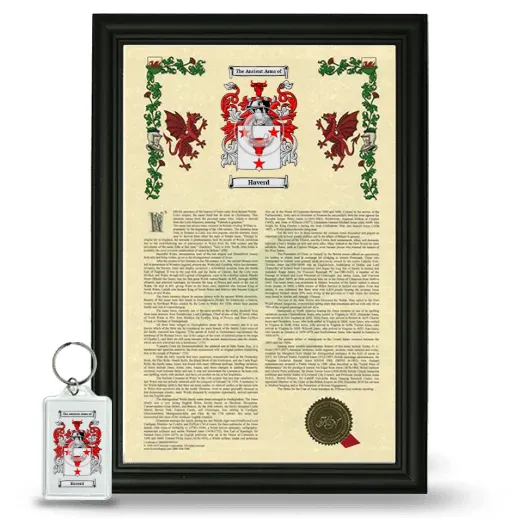 Haverd Framed Armorial History and Keychain - Black