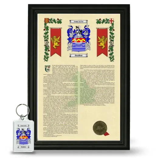 Haydent Framed Armorial History and Keychain - Black
