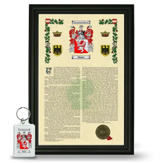 Hayner Framed Armorial History and Keychain - Black