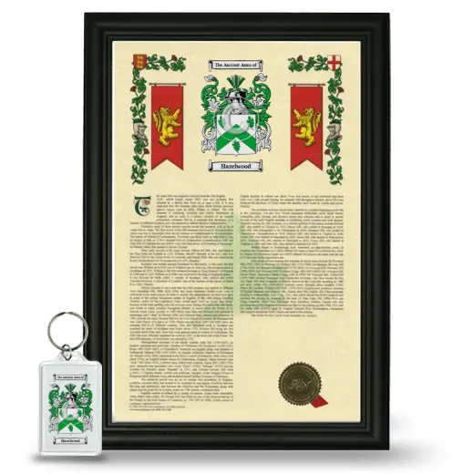 Hazelwood Framed Armorial History and Keychain - Black