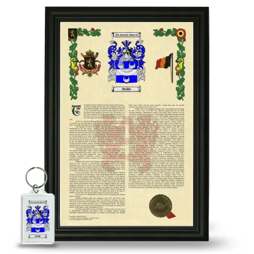 Hedde Framed Armorial History and Keychain - Black
