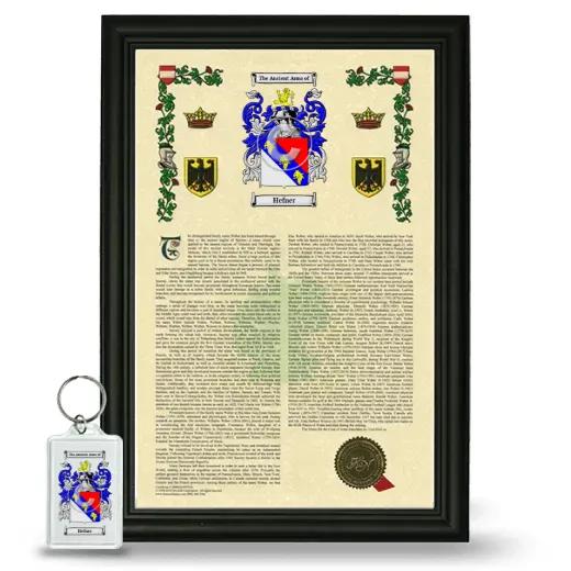 Hefner Framed Armorial History and Keychain - Black