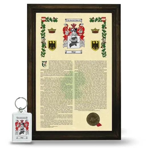 Hege Framed Armorial History and Keychain - Brown