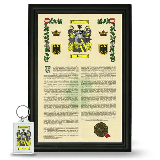 Hegel Framed Armorial History and Keychain - Black
