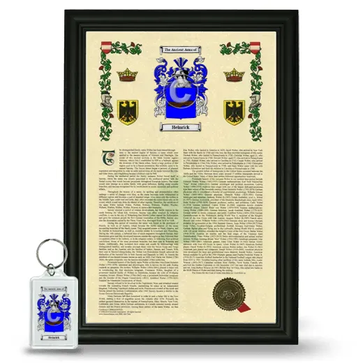 Heinrick Framed Armorial History and Keychain - Black