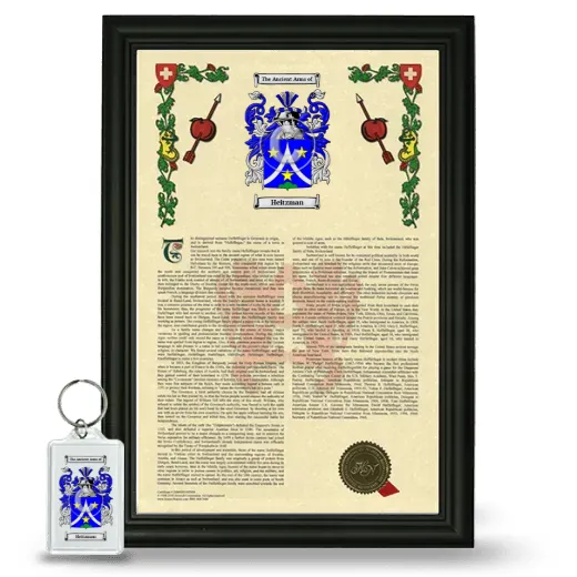 Heitzman Framed Armorial History and Keychain - Black
