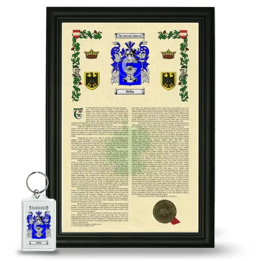 Helm Framed Armorial History and Keychain - Black