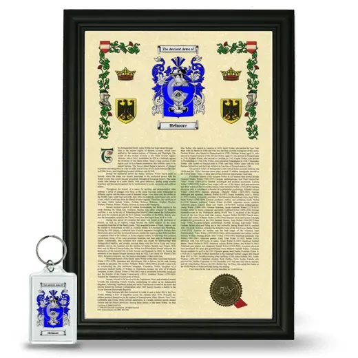 Helmore Framed Armorial History and Keychain - Black
