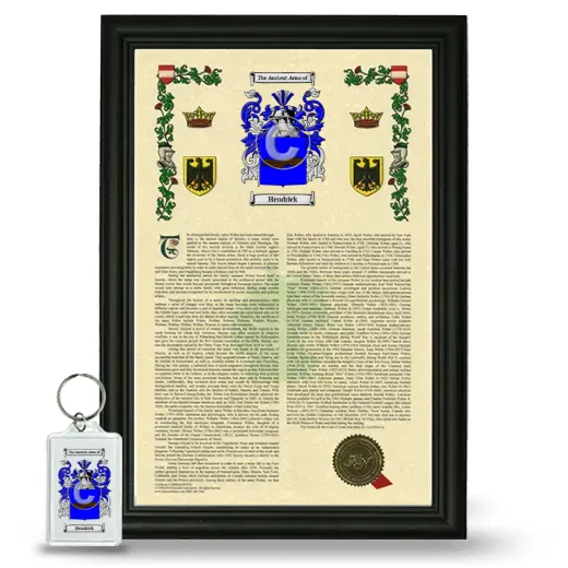 Hendrick Framed Armorial History and Keychain - Black