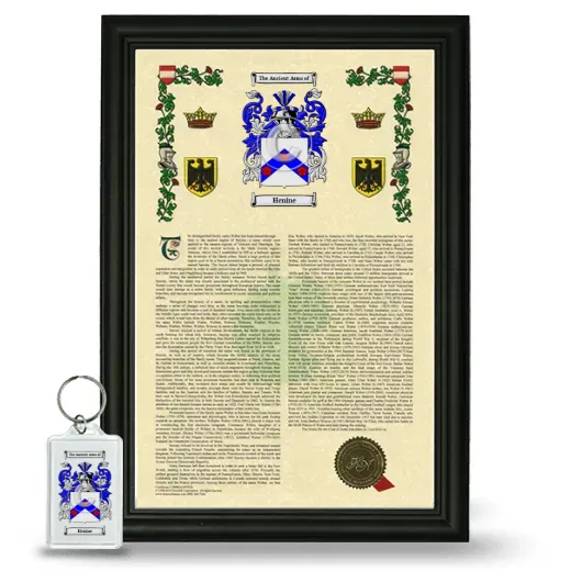 Henine Framed Armorial History and Keychain - Black