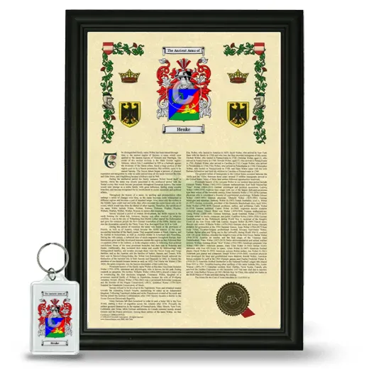 Henke Framed Armorial History and Keychain - Black