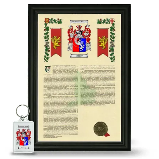 Henkey Framed Armorial History and Keychain - Black