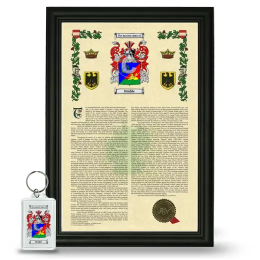 Henkle Framed Armorial History and Keychain - Black
