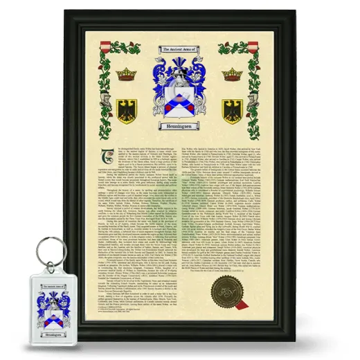 Henningsen Framed Armorial History and Keychain - Black