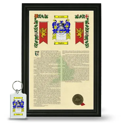 Hepdene Framed Armorial History and Keychain - Black
