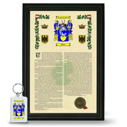 Hercz Framed Armorial History and Keychain - Black