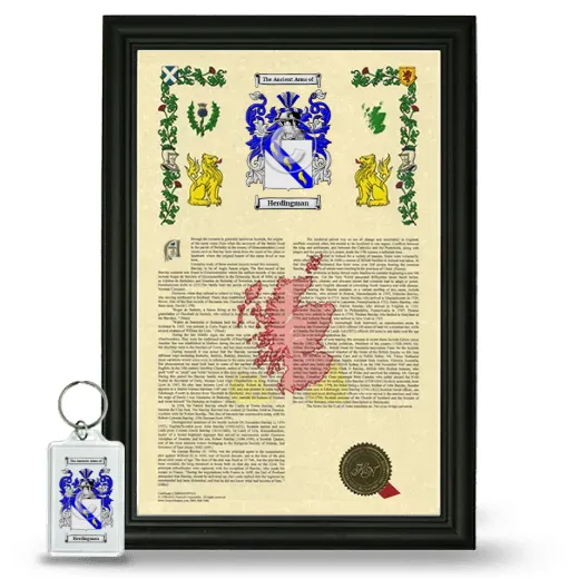 Herdingman Framed Armorial History and Keychain - Black