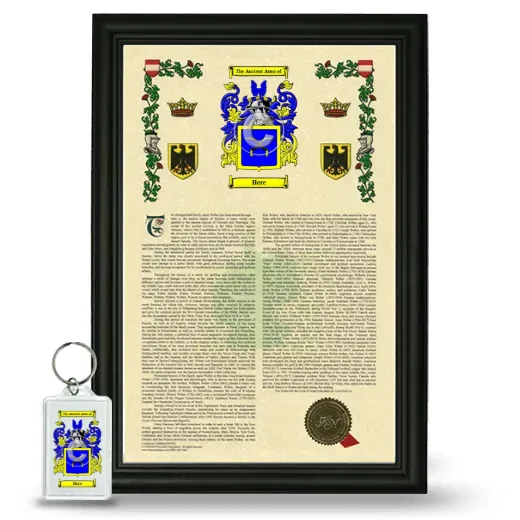 Here Framed Armorial History and Keychain - Black
