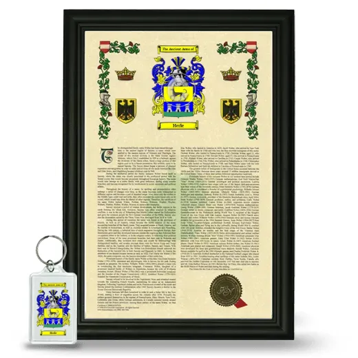 Herle Framed Armorial History and Keychain - Black