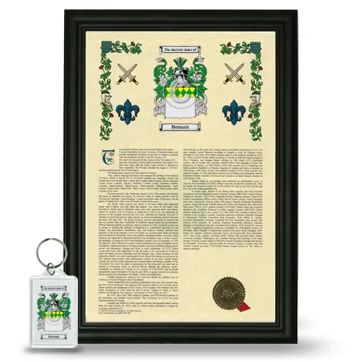 Hermais Framed Armorial History and Keychain - Black