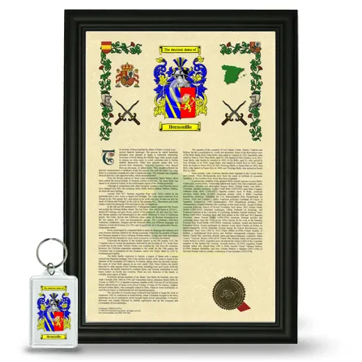 Hermosillo Framed Armorial History and Keychain - Black