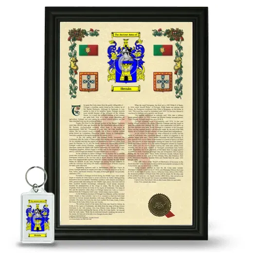 Hernán Framed Armorial History and Keychain - Black