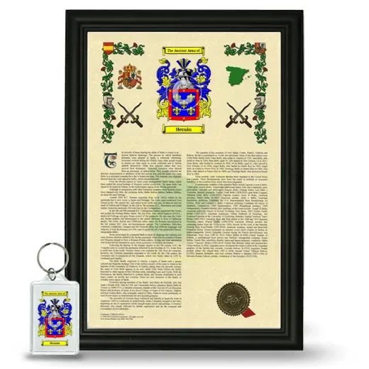 Hernán Framed Armorial History and Keychain - Black