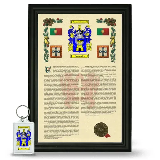 Hernandes Framed Armorial History and Keychain - Black